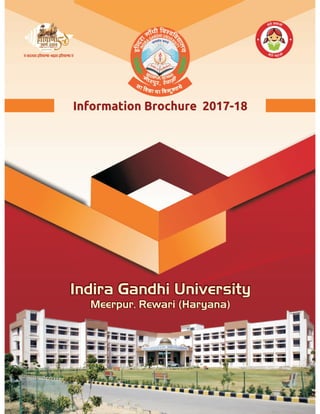 IGU Meerpur Rewari Information brochure 2017 18 part-i university profile and academic performance 