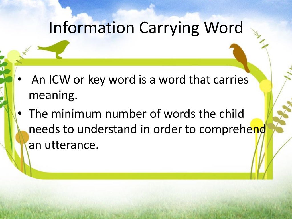Information carrying words pdf
