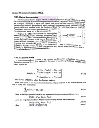 Discrete Memoryless Channel (DMC):
 