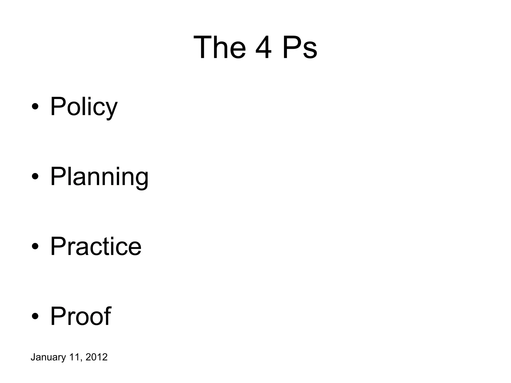 The 4 Ps Policy Planning Practice Proof 