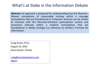 What's at Stake in the Information Debate?