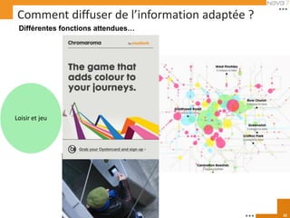 Comment diffuser de l’information adaptée ?
 Différentes fonctions attendues…




Loisir et jeu




                                               32
 