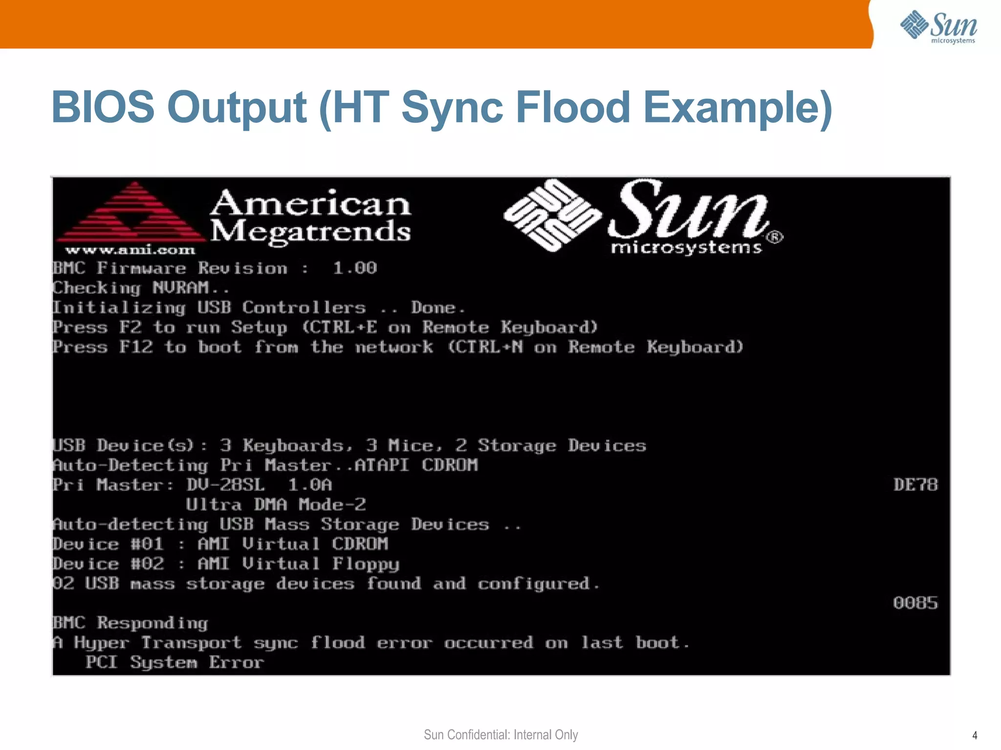 BIOS Output (HT Sync Flood Example) 
