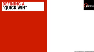 DEFINING A
“QUICK WIN”
 