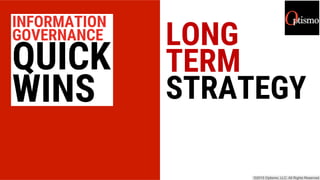 LONG
TERM
STRATEGY
INFORMATION
GOVERNANCE
QUICK
WINS
 