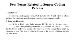 Comprehensive Lecture on Source Coding in Information Theory and Coding ...