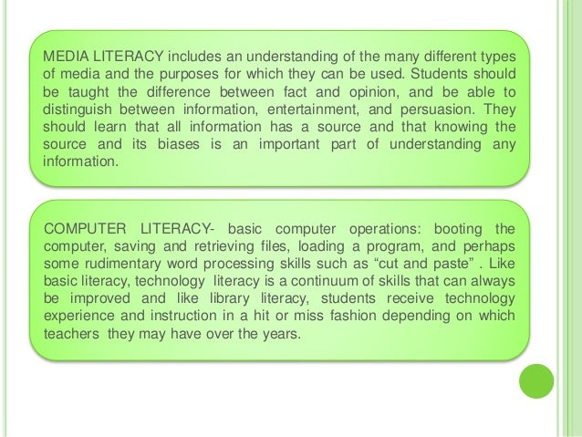 what is the difference between computer literacy and information literacy