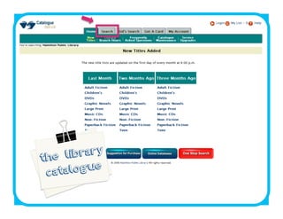 the  library
 ca talogue
 