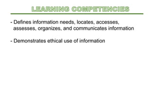 Media and Information INFORMATION LITERARY | PPTX