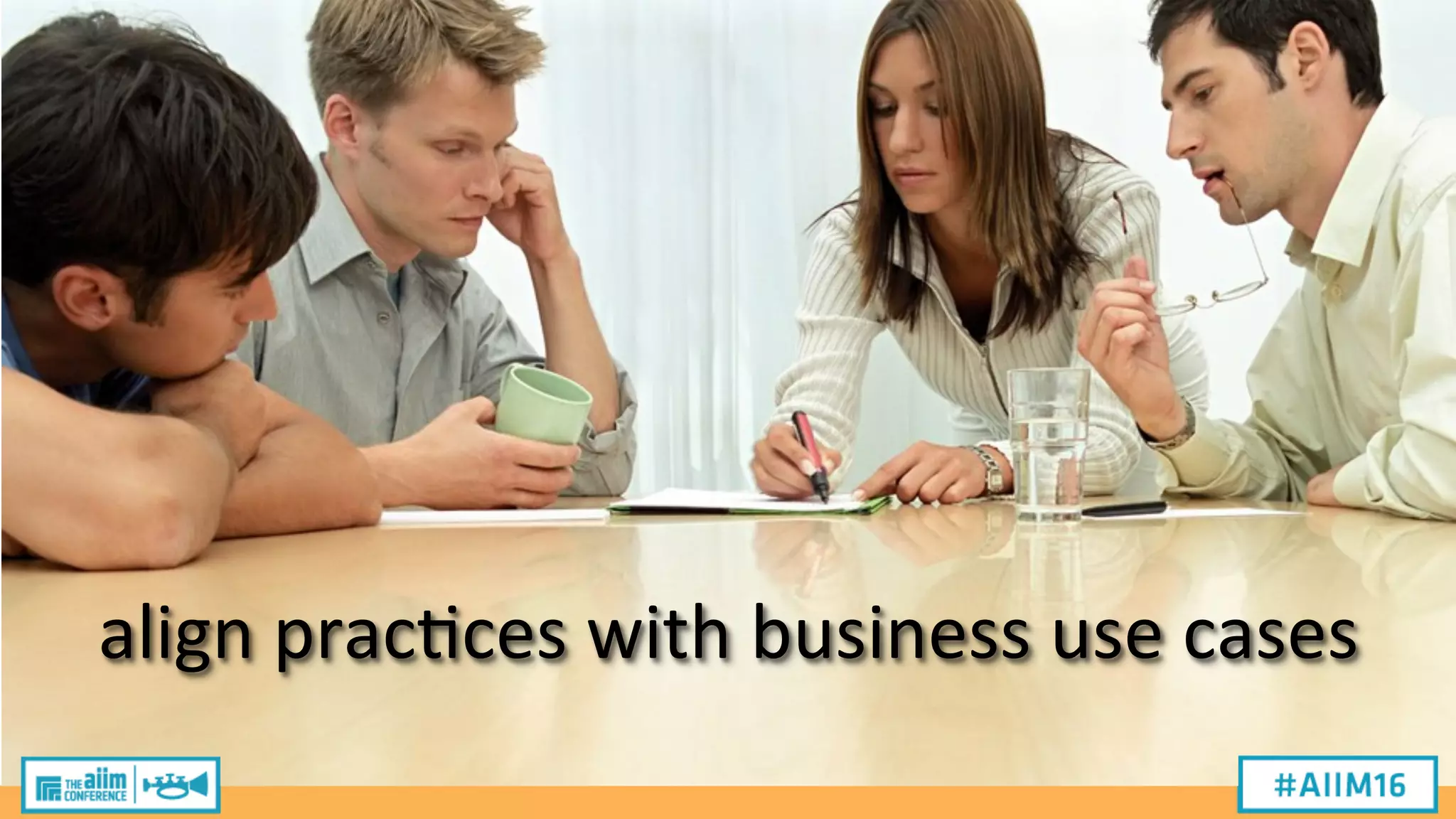 align
prac2ces
with
business
use
cases