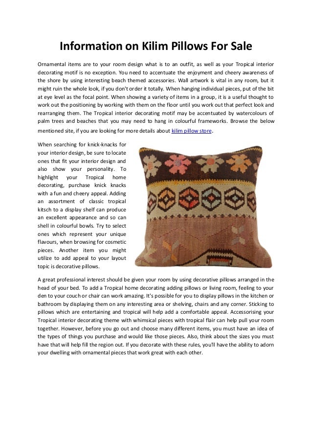 Information On Kilim Pillows For Sale
