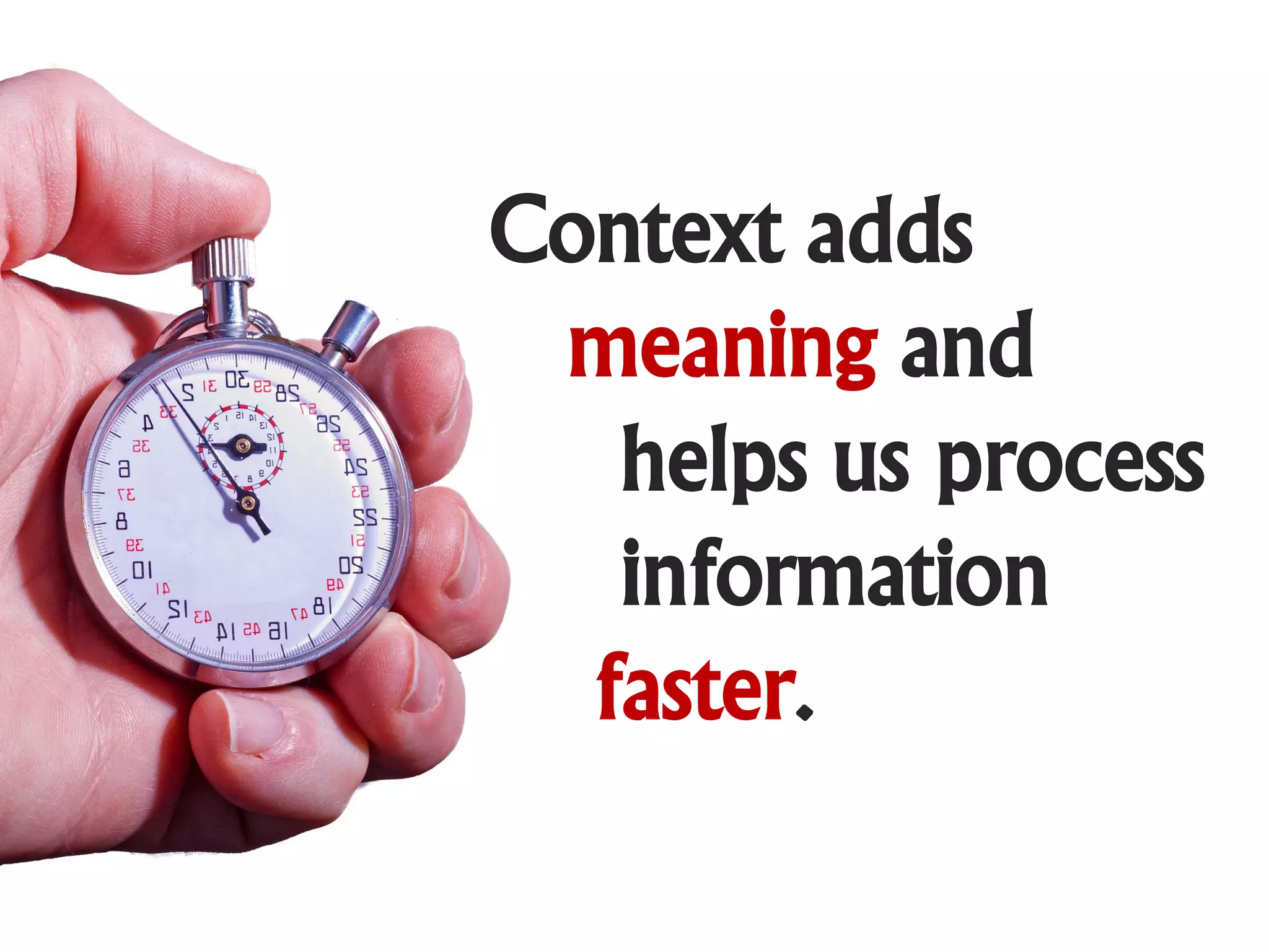 Context adds
 meaning and
   helps us process
   information
  faster.
 