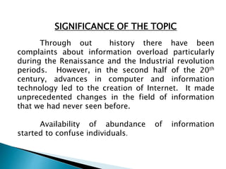Topic Overload Information overload | PPTX