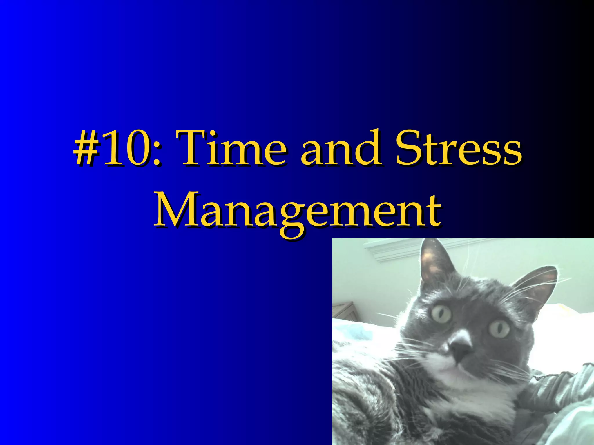 #10: Time and Stress Management 