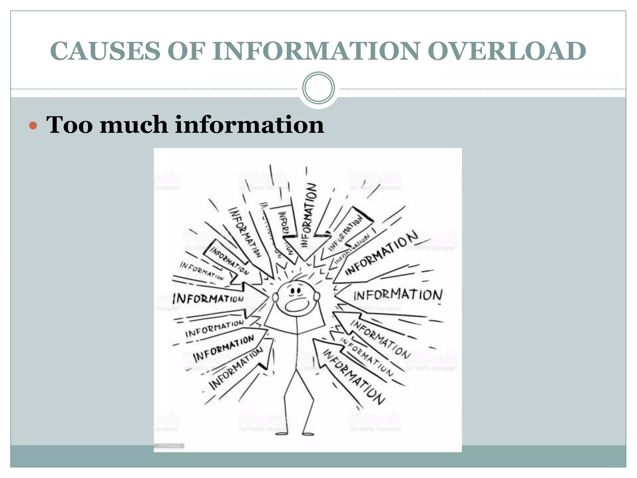 CAUSES OF INFORMATION OVERLOAD
 Too much information
 
