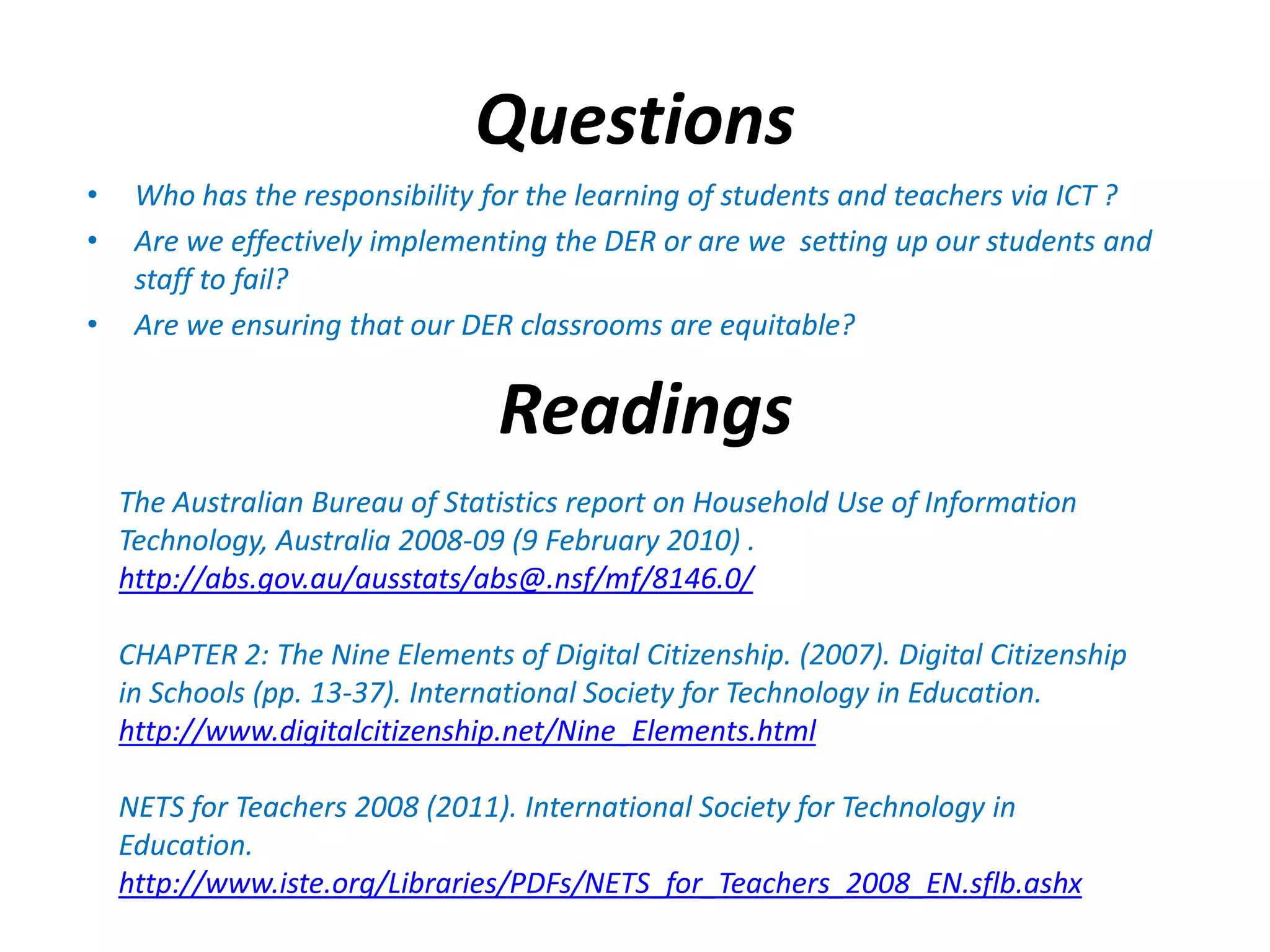 Provide suitable, secure and safe online environments eg. Moodle