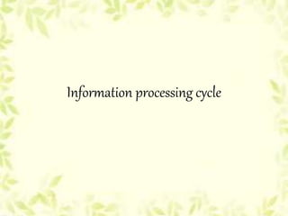 Information processing cycle
 