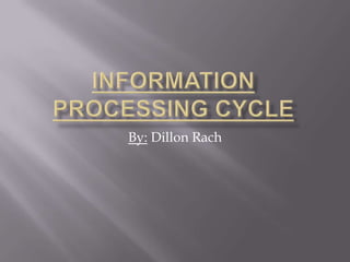 Information processing cycle | PPTX | Data Storage and Warehousing ...