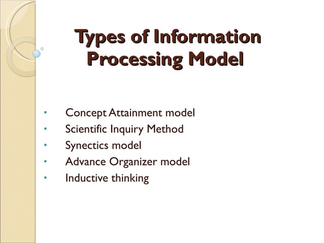 Information processing model file 1 | PPT
