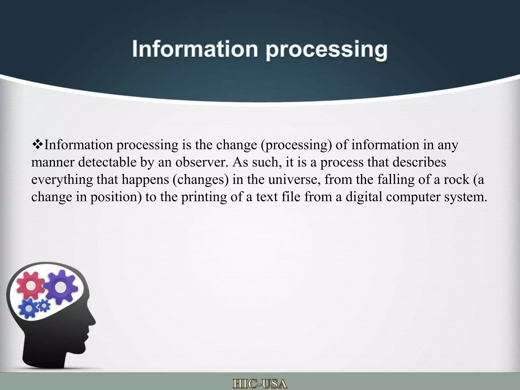 Information processing model or memory model | PPTX | Data Storage and ...