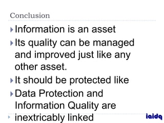 Information Quality And Data Protection