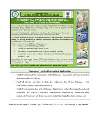 Information regarding e lora for AERB registration | PDF