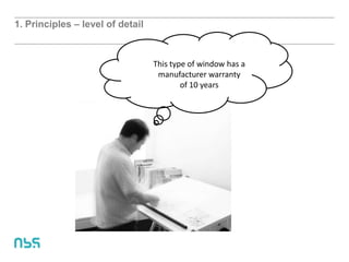1. Principles – level of detail
This type of window has a
manufacturer warranty
of 10 years
 