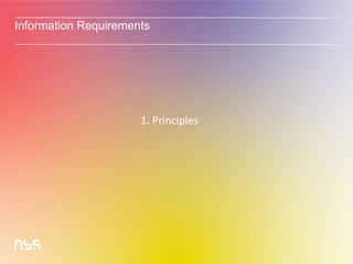 Information Requirements
1. Principles
 