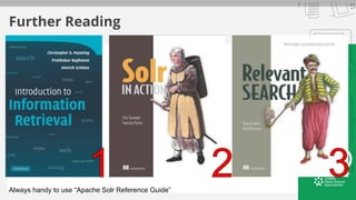 Further Reading
Always handy to use “Apache Solr Reference Guide”
 