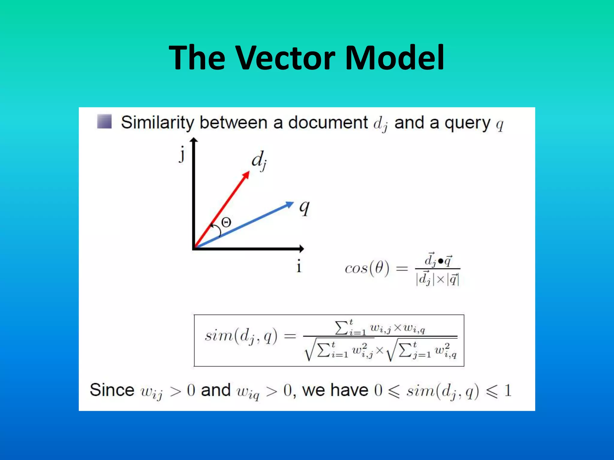 The Vector Model
 