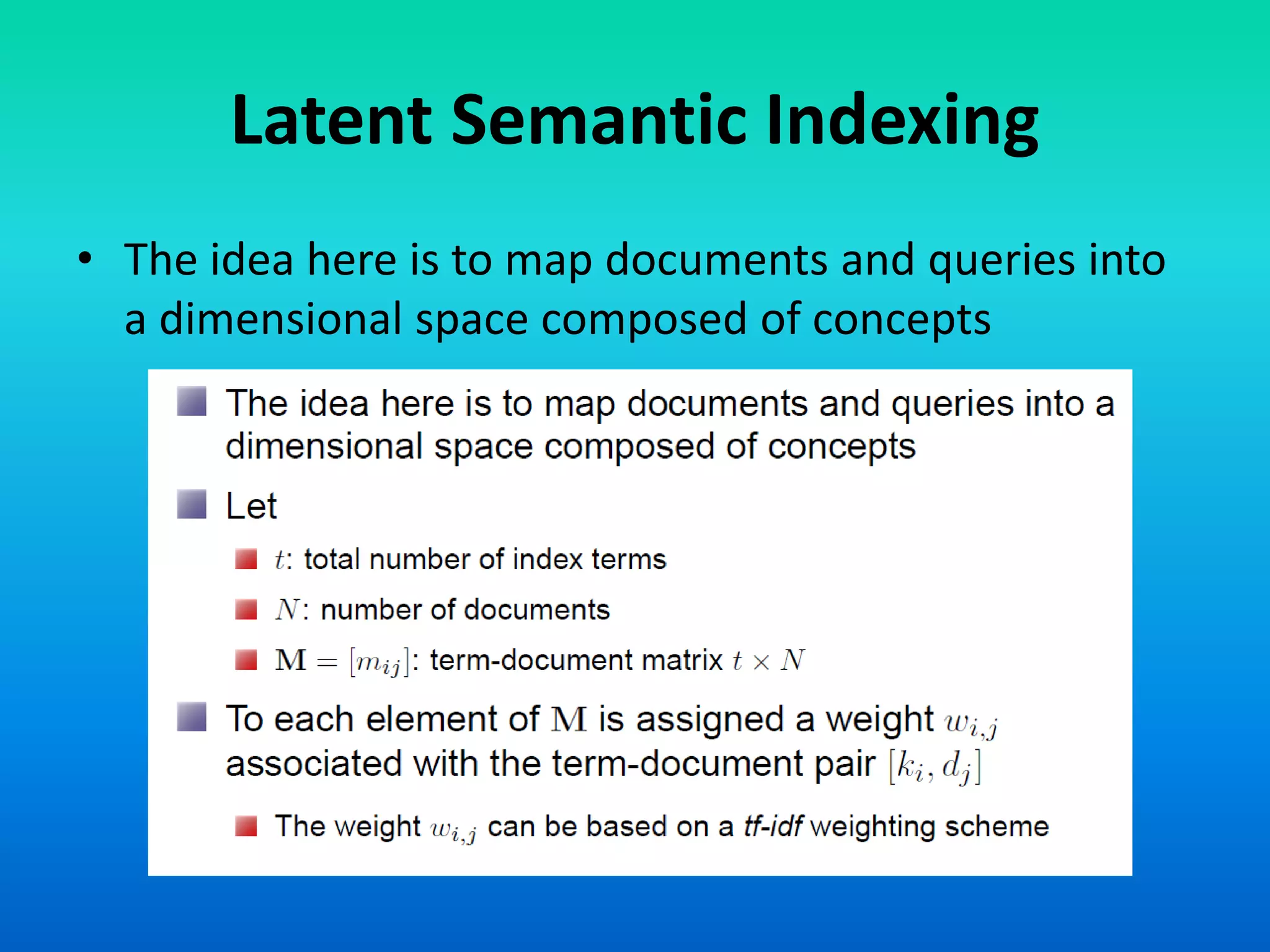 Information retrieval 16 latent semantic indexing model | PPT
