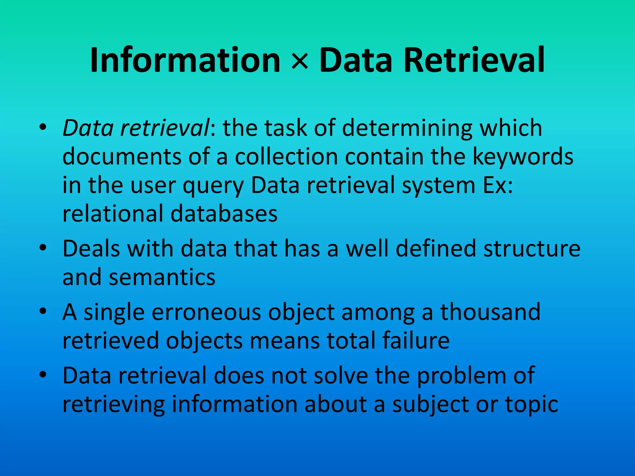 Information retrieval 1 introduction to ir | PPTX