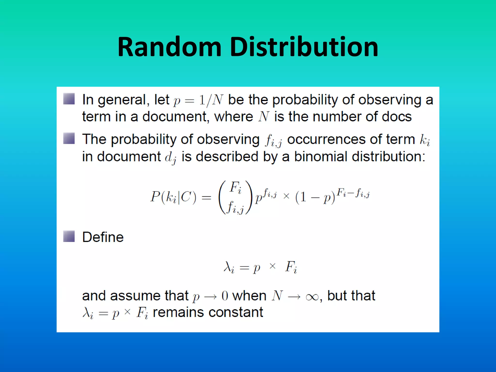 Random Distribution
 