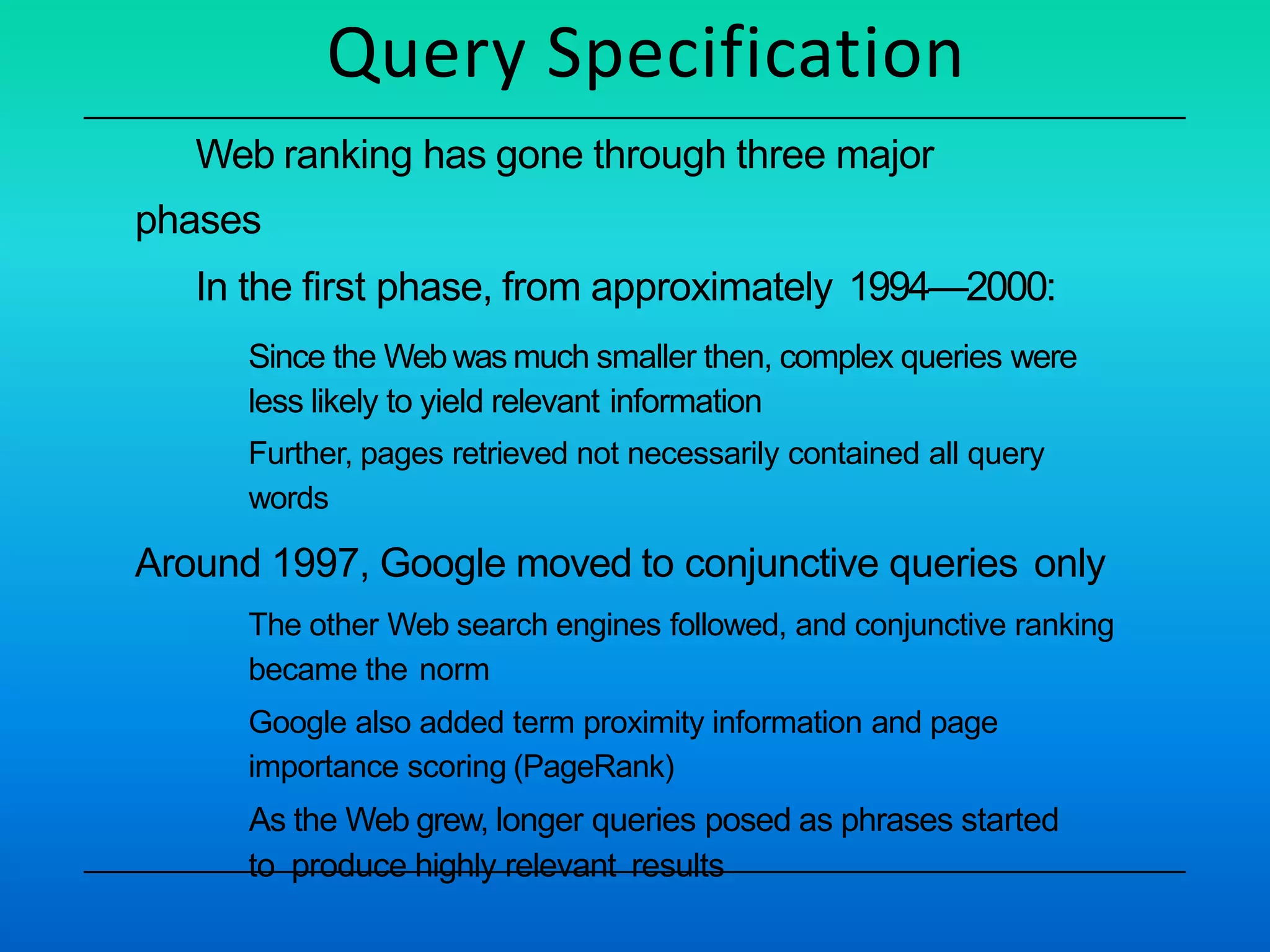 Information retrieval 3 query search interfaces | PPT