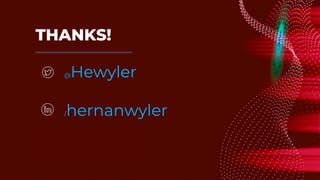 CREDITS: This presentation template was
created by Slidesgo, including icons by Flaticon,
and infographics & images by Freepik.
THANKS!
@Hewyler
/hernanwyler
Please keep this slide for attribution.
 