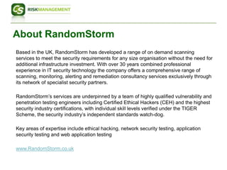 Randomstorm Information Secuirty Vulnerability Management | PPTX