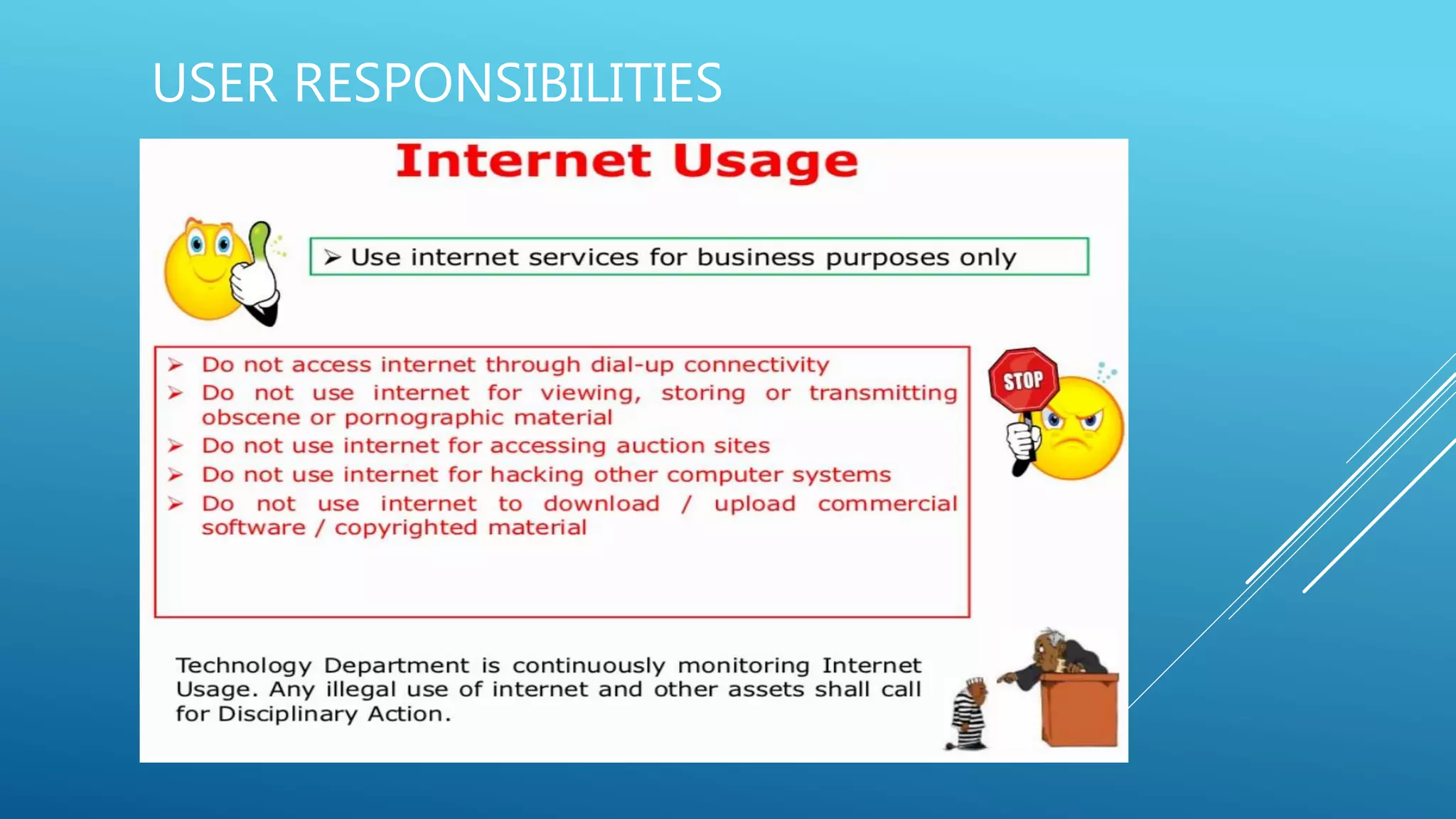 USER RESPONSIBILITIES
 