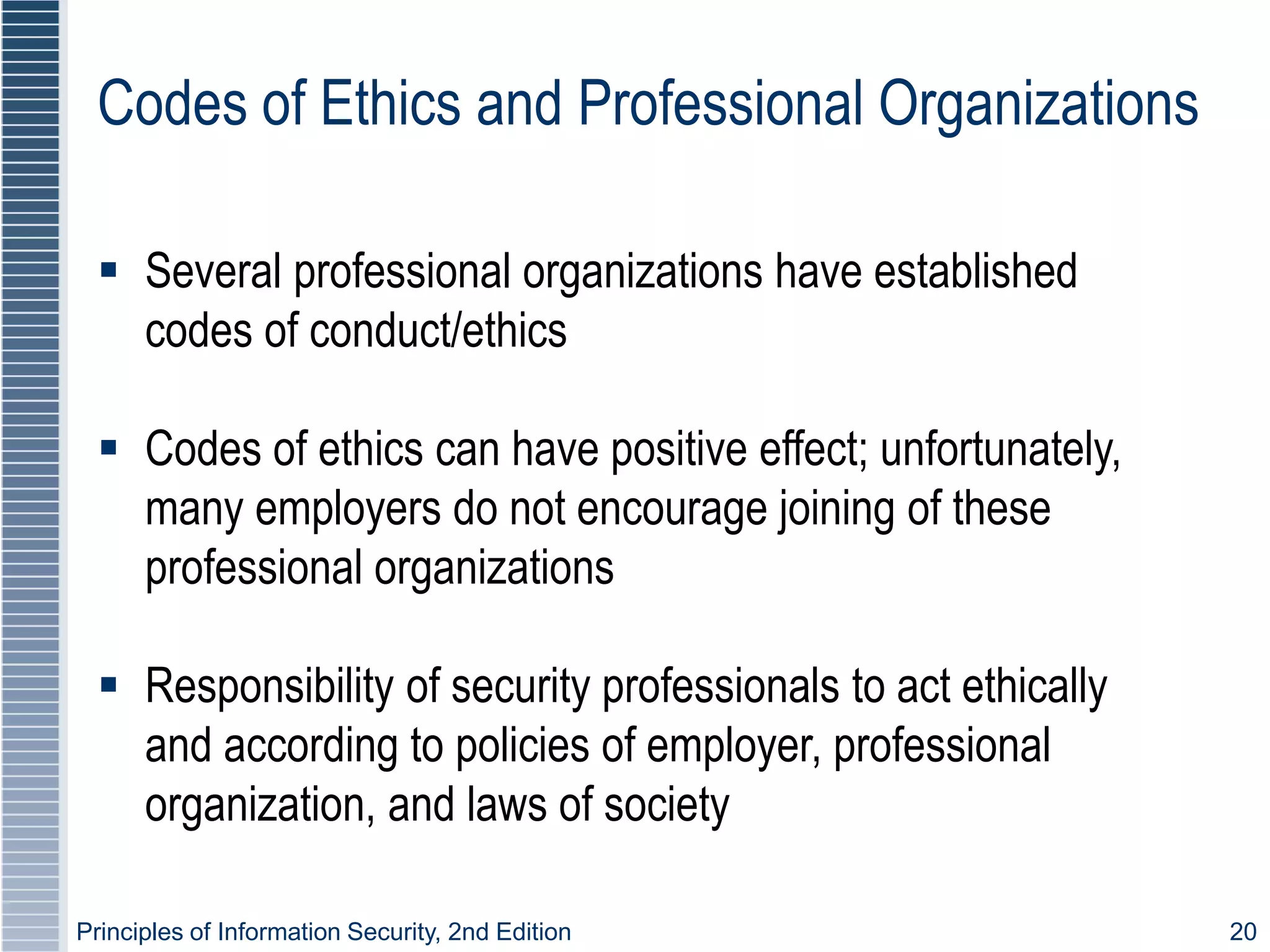 Legal, Ethical and professional issues in Information Security | PPT