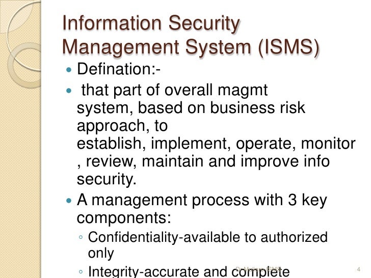 Information Security Management Systems(ISMS) By Dr Wafula