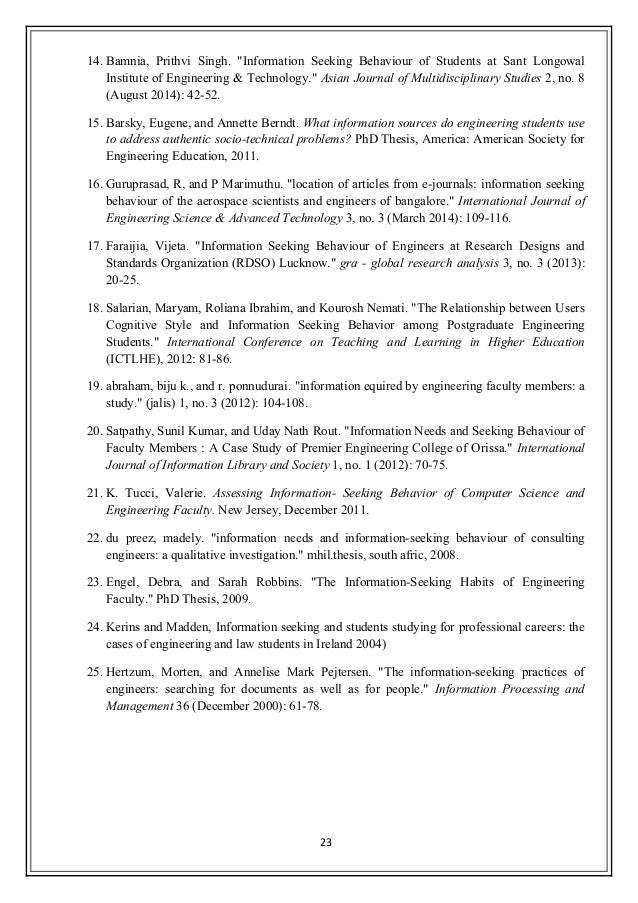 Masters thesis online user seeking behaviour
