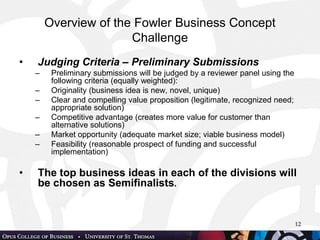 2012 Fowler Business Concept Challenge Information | PPT