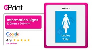 Information Signs
130mm x 200mm
4.9
108 Reviews
 