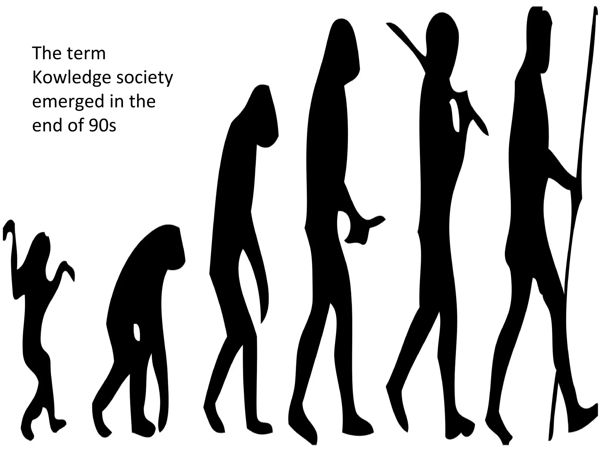 The term
Kowledge society
emerged in the
end of 90s
 