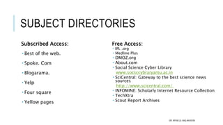 Sunject Directory Information Sources Subscribed and Free access.pptx
