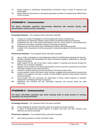 Information specialist standards 2005 | PDF