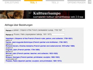 EINLEITUNG

TEIL 1

Abfrage über Beziehungen

TEIL 2

OFFENE FRAGEN

10

 