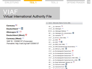 EINLEITUNG

TEIL 1

TEIL 2

OFFENE FRAGEN

12

 