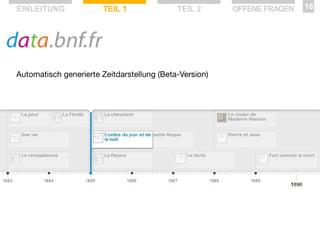 EINLEITUNG

TEIL 1

TEIL 2

Automatisch generierte Zeitdarstellung (Beta-Version)

OFFENE FRAGEN

18

 