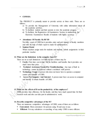 Computer Based Information System | DOCX | Operating Systems | Computer ...