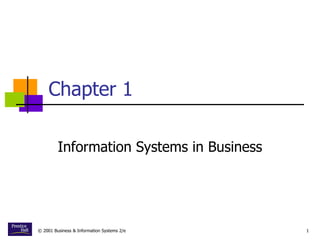 © 2001 Business & Information Systems 2/e 1
Chapter 1
Information Systems in Business
 